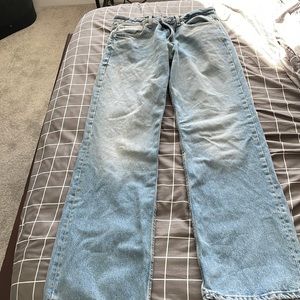 Zara Mid-Rise Full length Wide Leg Jean